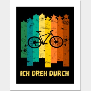 ich dreh durch Fahrrad Biking Retro style Geschenk Posters and Art